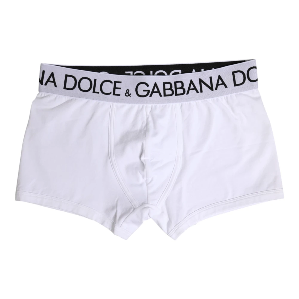 Dolce & Gabbana Men's White Underpants, S, Cotton Boxer Brief Underwear