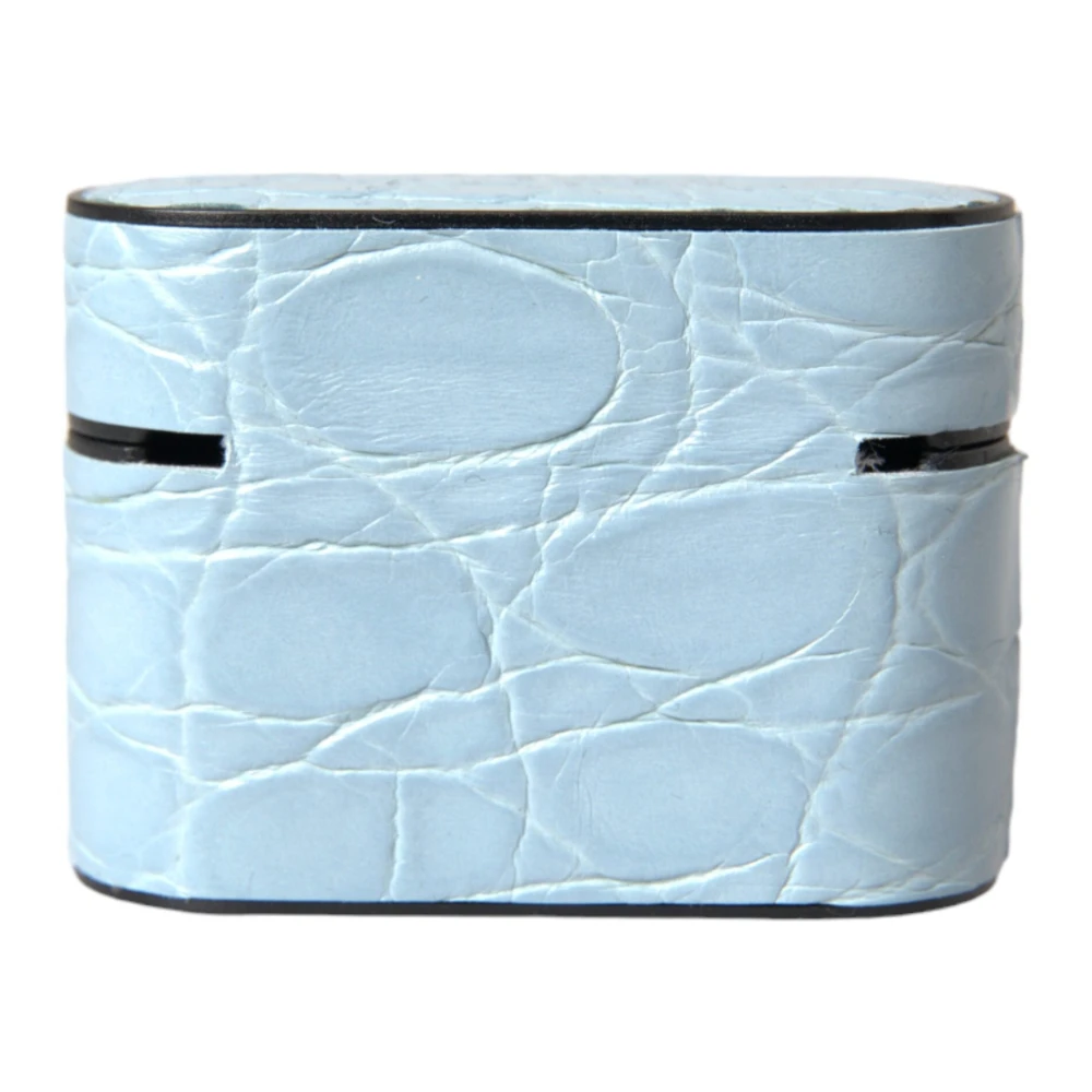 Dolce & Gabbana Blauw lederen Airpods hoesje Blue Unisex