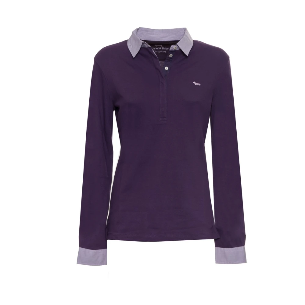 Harmont & Blaine Lange mouwen poloshirt rugby stijl Purple Dames