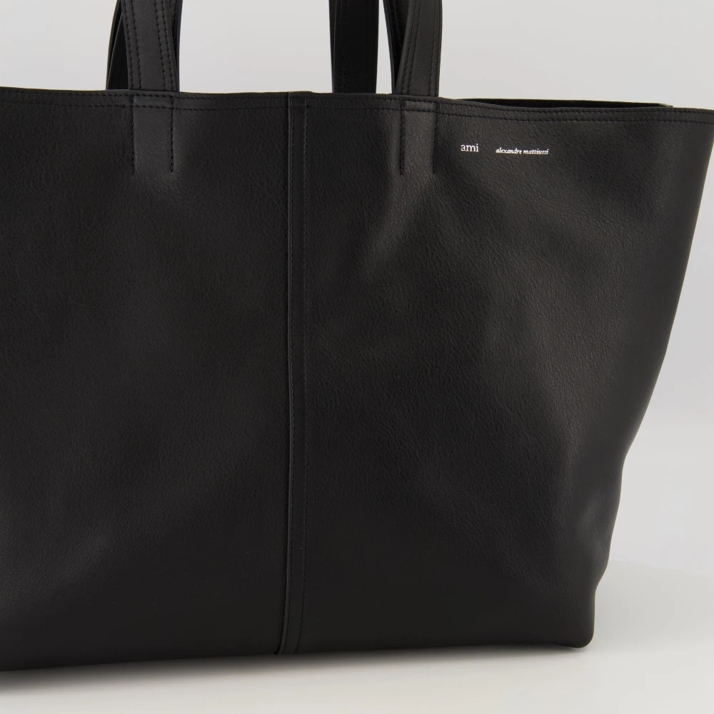 Ami Paris Zwarte leren tas Black Dames