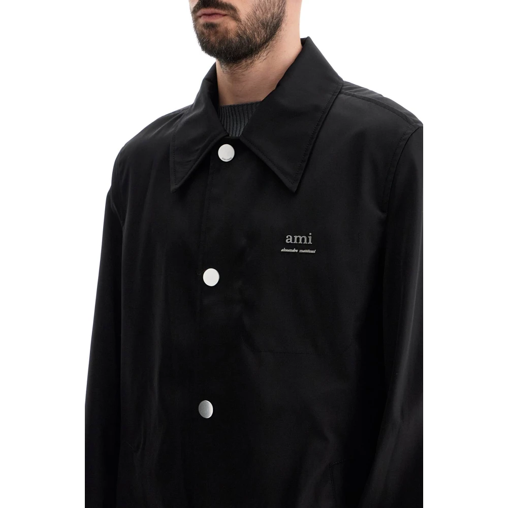 Ami Paris Nylon en Katoen Unisex Autojas Black Heren