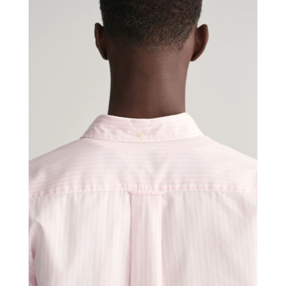 Gant Klassieke Katoenen Overhemd met Strepen Pink Heren