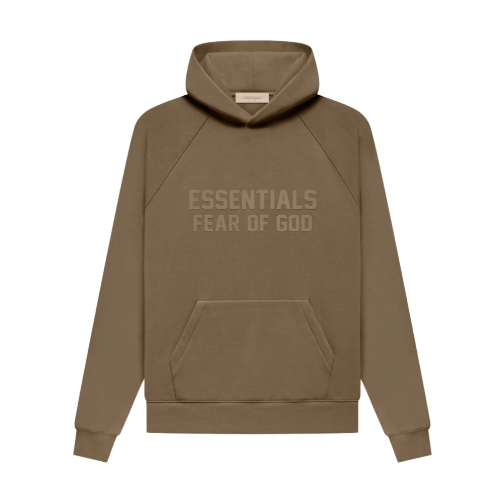 Fear Of God Brown Essentials Logo Hoodie - Male - Hoodies - M - Sweatshirts & Hoodies