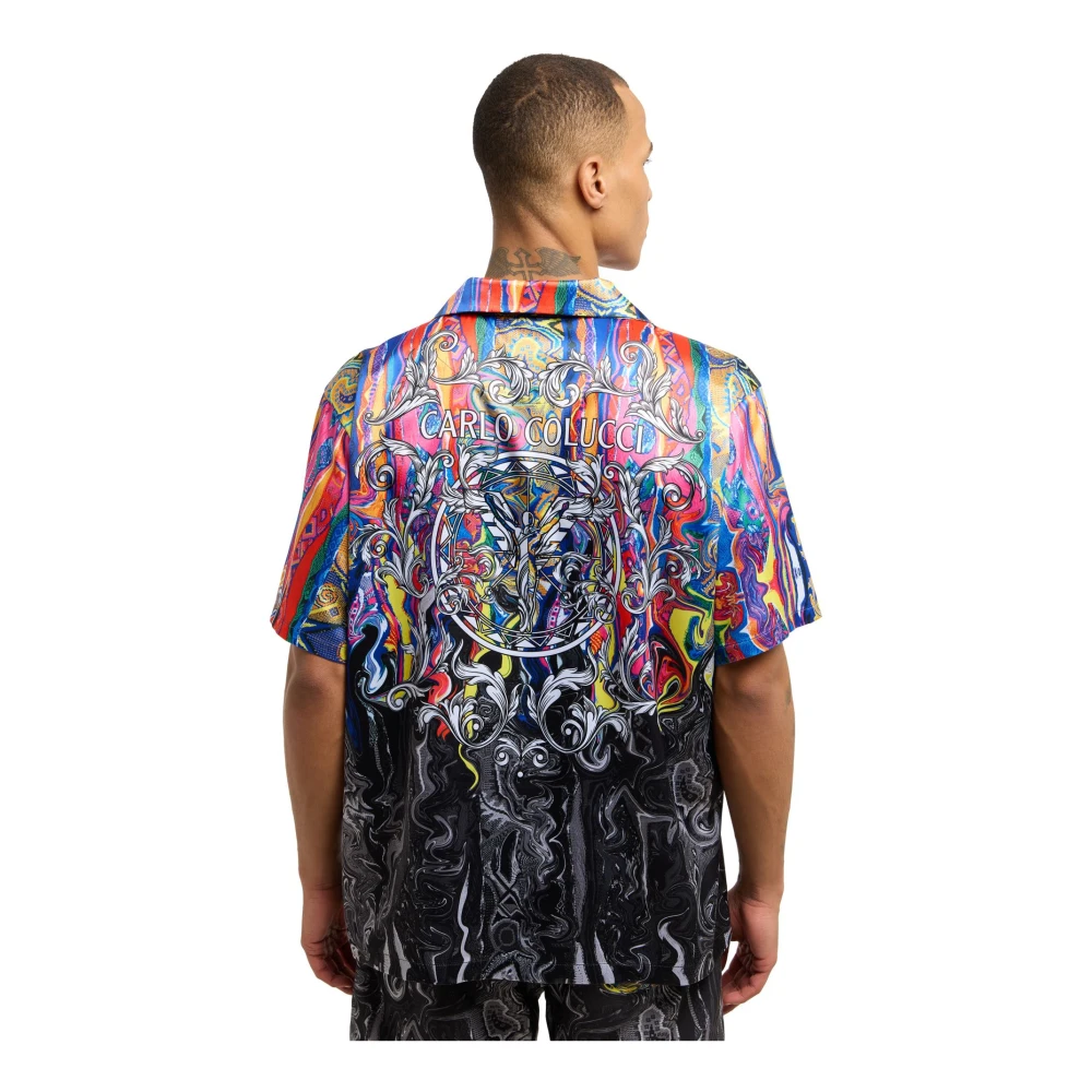 carlo colucci Artistiek Gebreid Shirt Multicolor Heren
