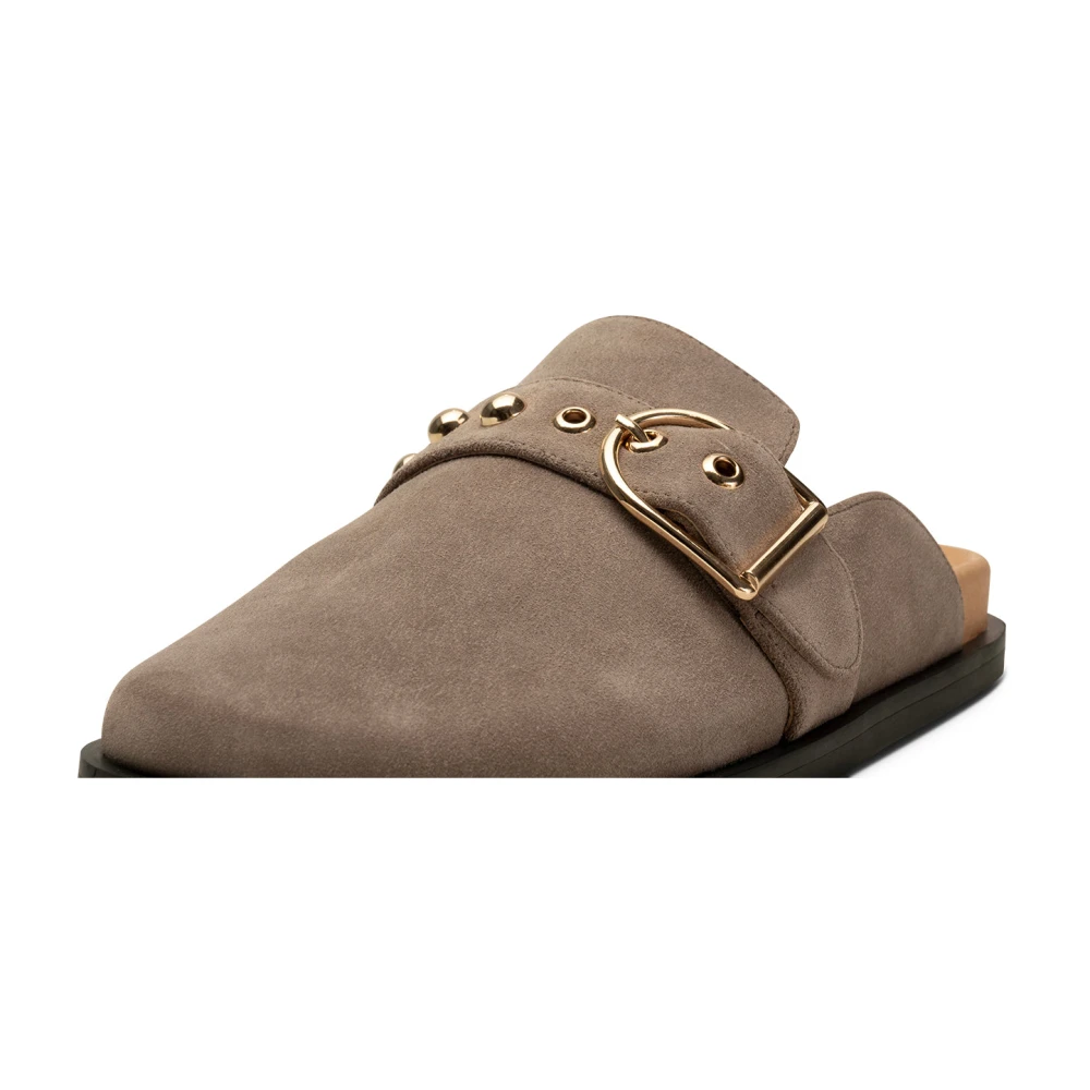 Shoe the Bear Siri Gesp Klomp Suède Taupe Beige Dames