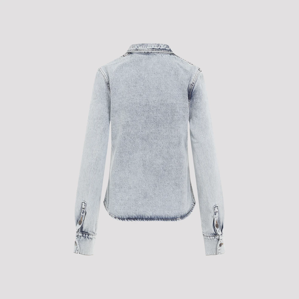 Magda Butrym Blauwe Katoenen Rok Aw24 Blue Dames