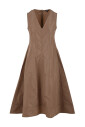 robe-camel-col-en-v-avec-fermeture-eclair-laterale