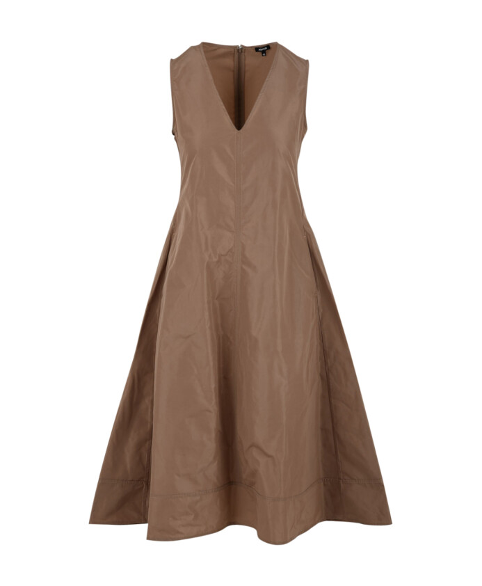 robe-camel-col-en-v-avec-fermeture-eclair-laterale