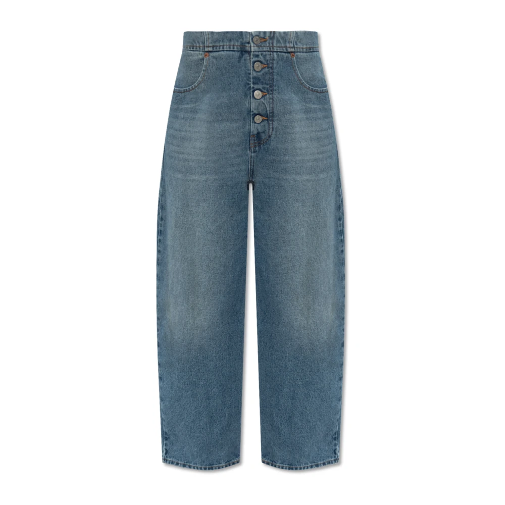 MM6 Maison Margiela Blauwe Denim Knoopsbroek Blue Dames