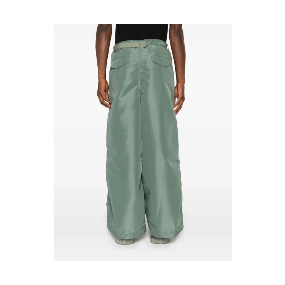 Sacai Groen Twill Weefsel Afneembare Taille Riem Green Heren