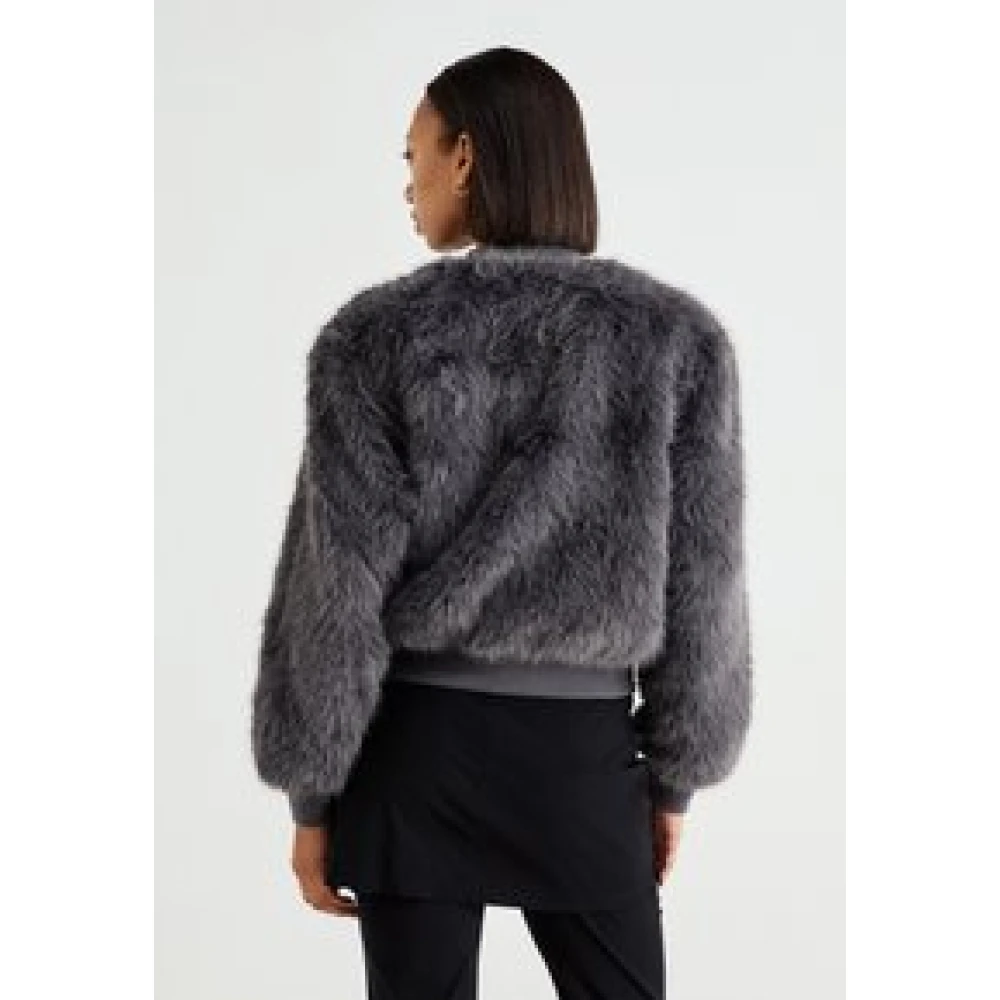 Only Bomberjas met bont Thunderstorm-stijl Gray Dames