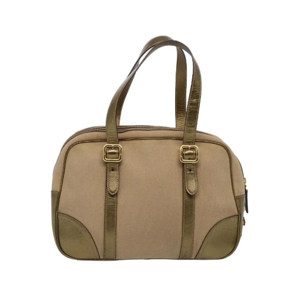 Prada Vintage Pre-owned Cotton handbags Brown Dames