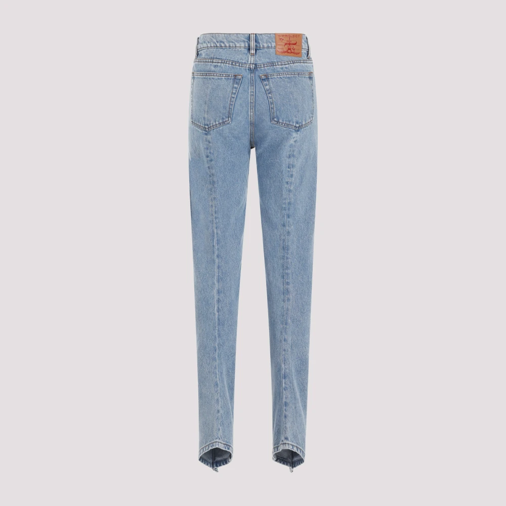 Y Project Blauwe Slimme Banaan Jeans Aw23 Blue Dames