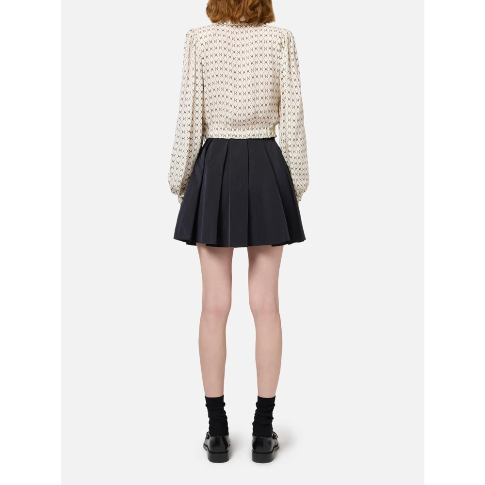 Elisabetta Franchi Zwarte Geplooide Minirok Black Dames