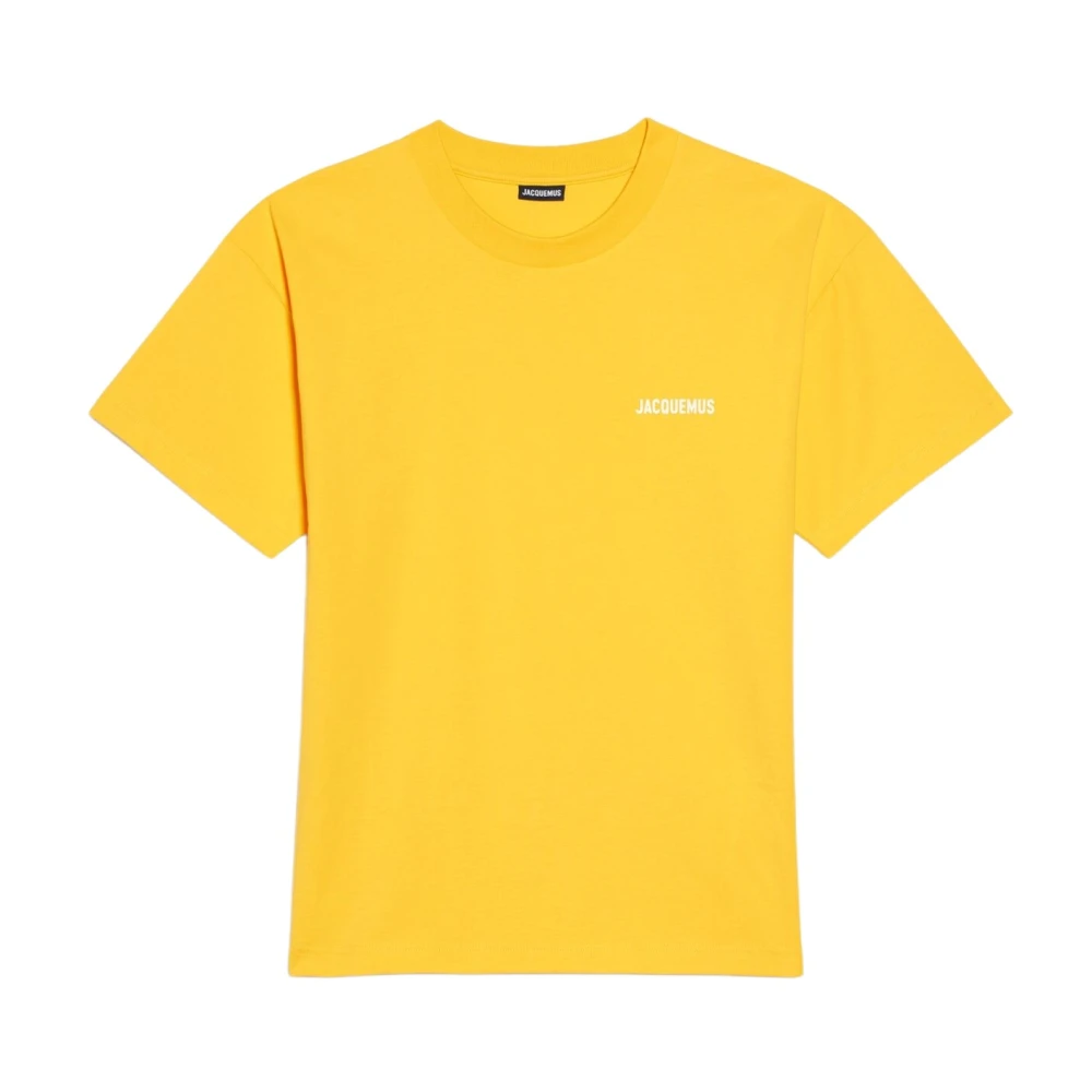 Jacquemus Surrealistische Logo Print Klassiek T-Shirt Yellow Dames
