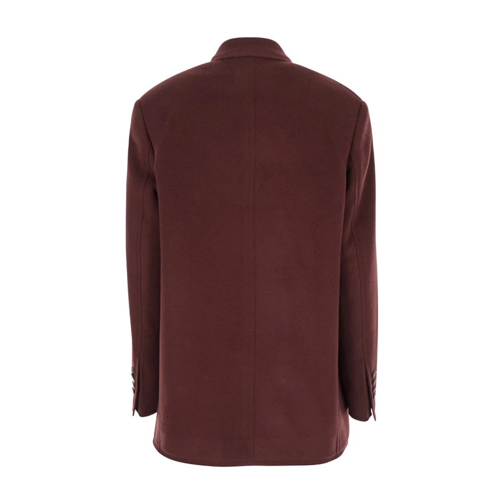 ETRO Bordeaux Oversize Caban Coat Red Dames
