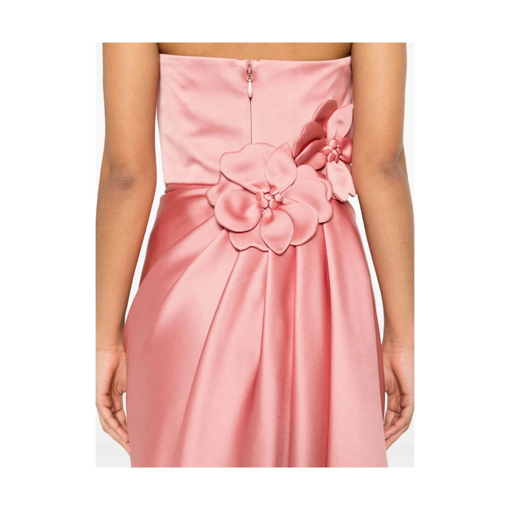 Elie Saab Poederroze Strapless Gedrapeerd Jurk Pink Dames