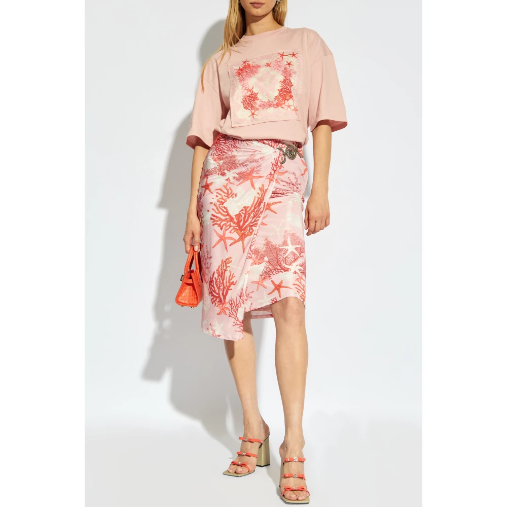 Versace T-shirt met print Pink Dames