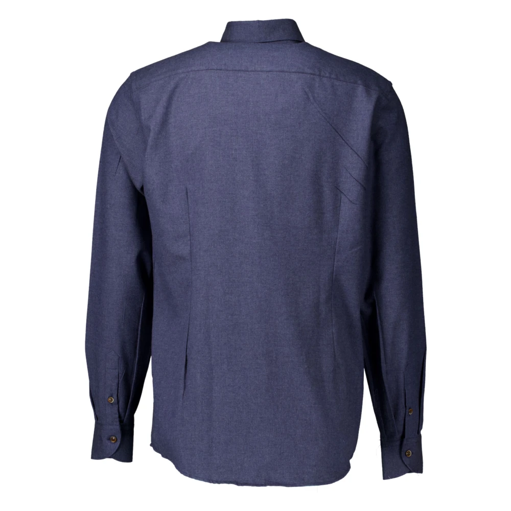 John Miller Donkerblauw Overhemd Lange Mouw Blue Heren