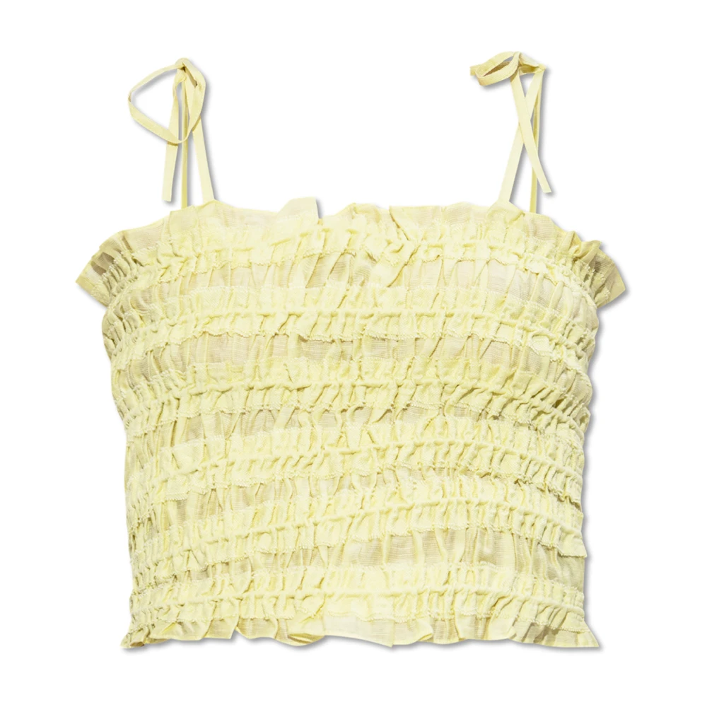 Tory Burch Rynkad camisole topp Yellow, Dam