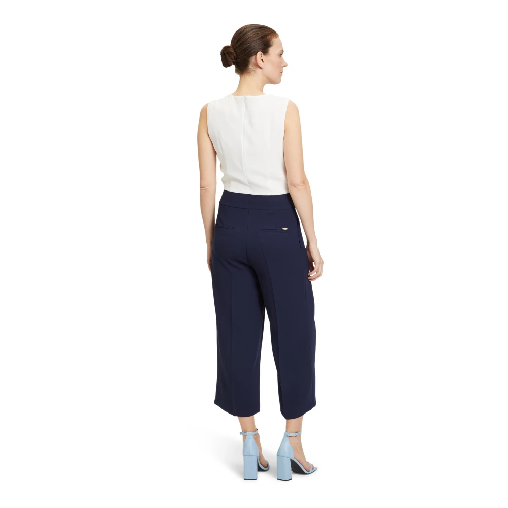 Betty & Co Mouwloze Jumpsuit met Patches Blue Dames