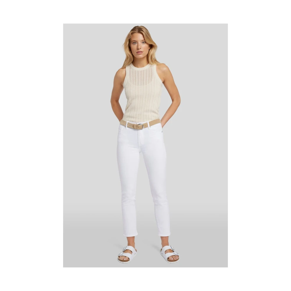 7 For All Mankind Roxanne Enkel Wit Luxe Vintage Jeans White Dames