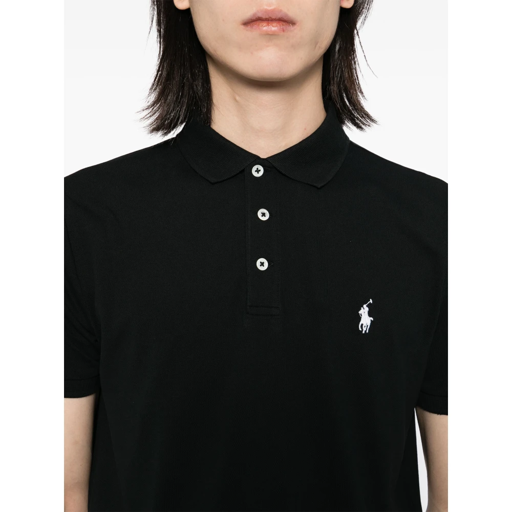 Polo Ralph Lauren Slim Fit Katoen Mesh Polo Shirt Black Heren