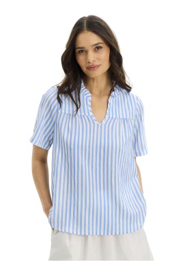stribet-bla-tina-bluse-med-v-hals