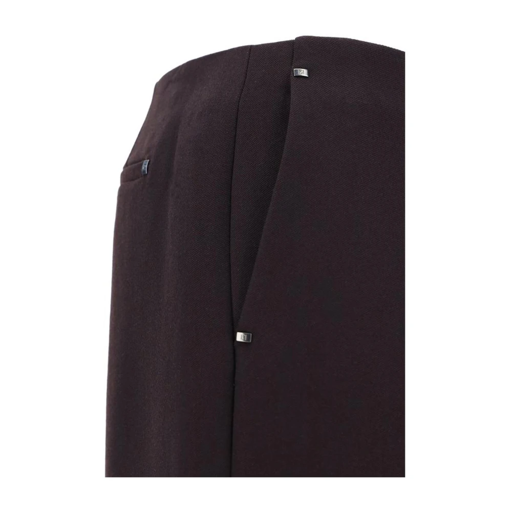Fendi Wollen broek met voorste knoop en rits Purple Dames