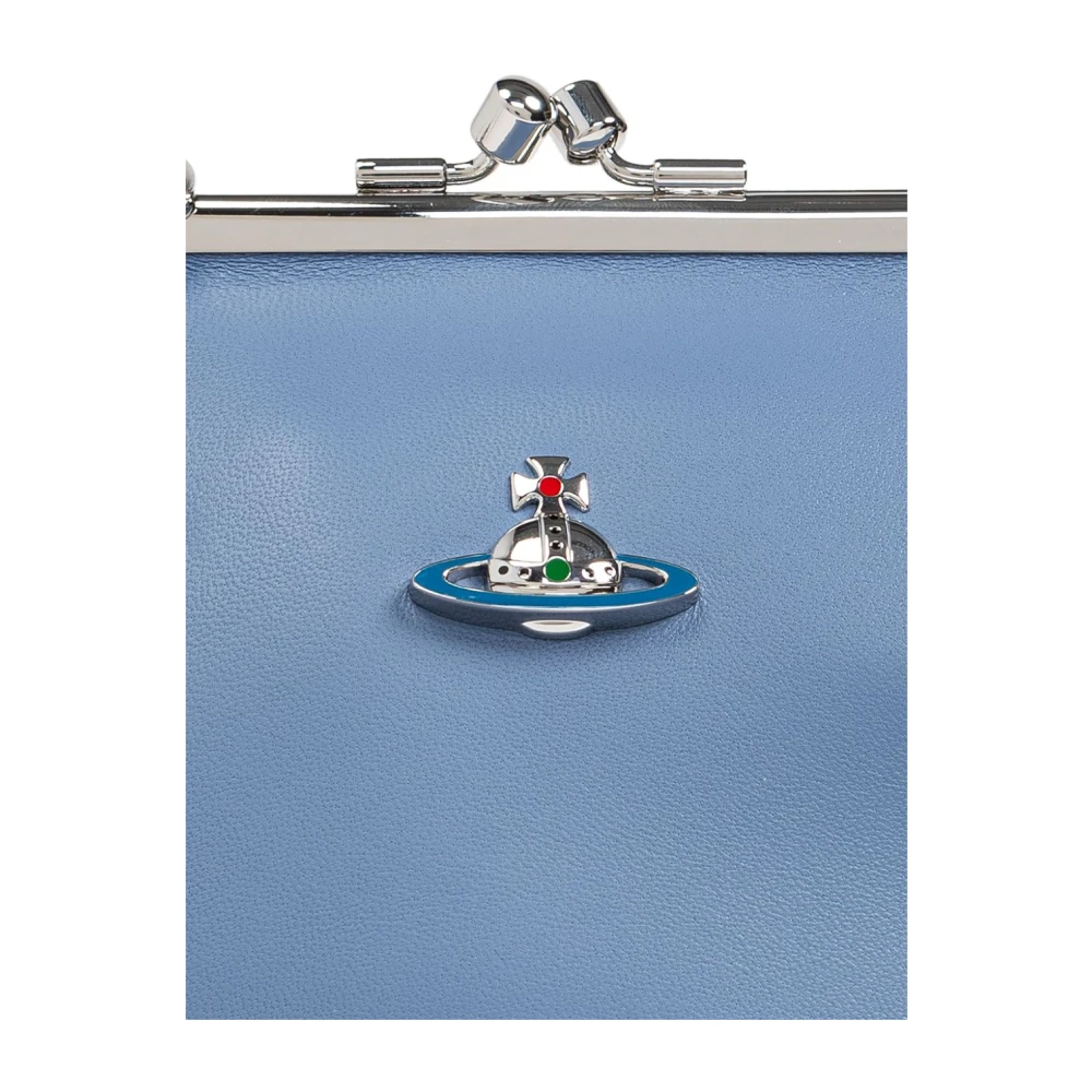 Vivienne Westwood Blauwe Twist-Lock Portemonnee met Ketting Blue Dames