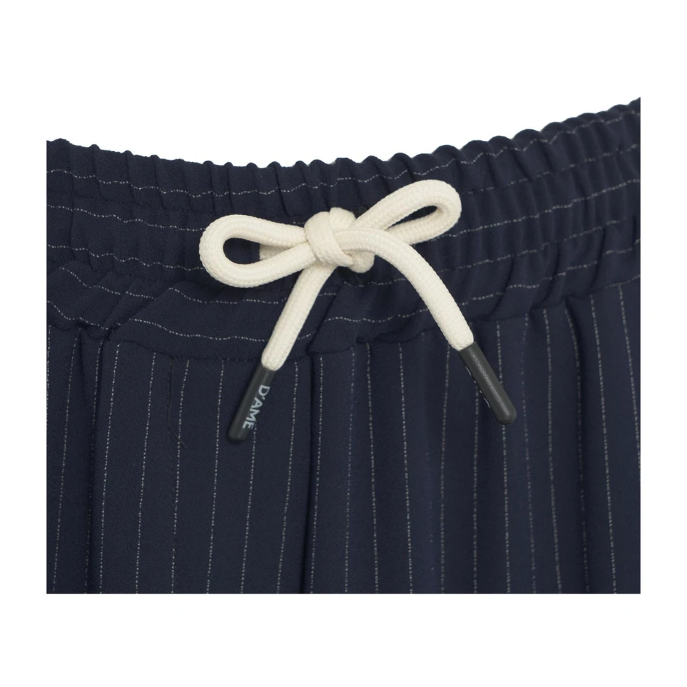 Ottod'Ame Blauwe Bermuda Shorts met Pinstripes Blue Dames