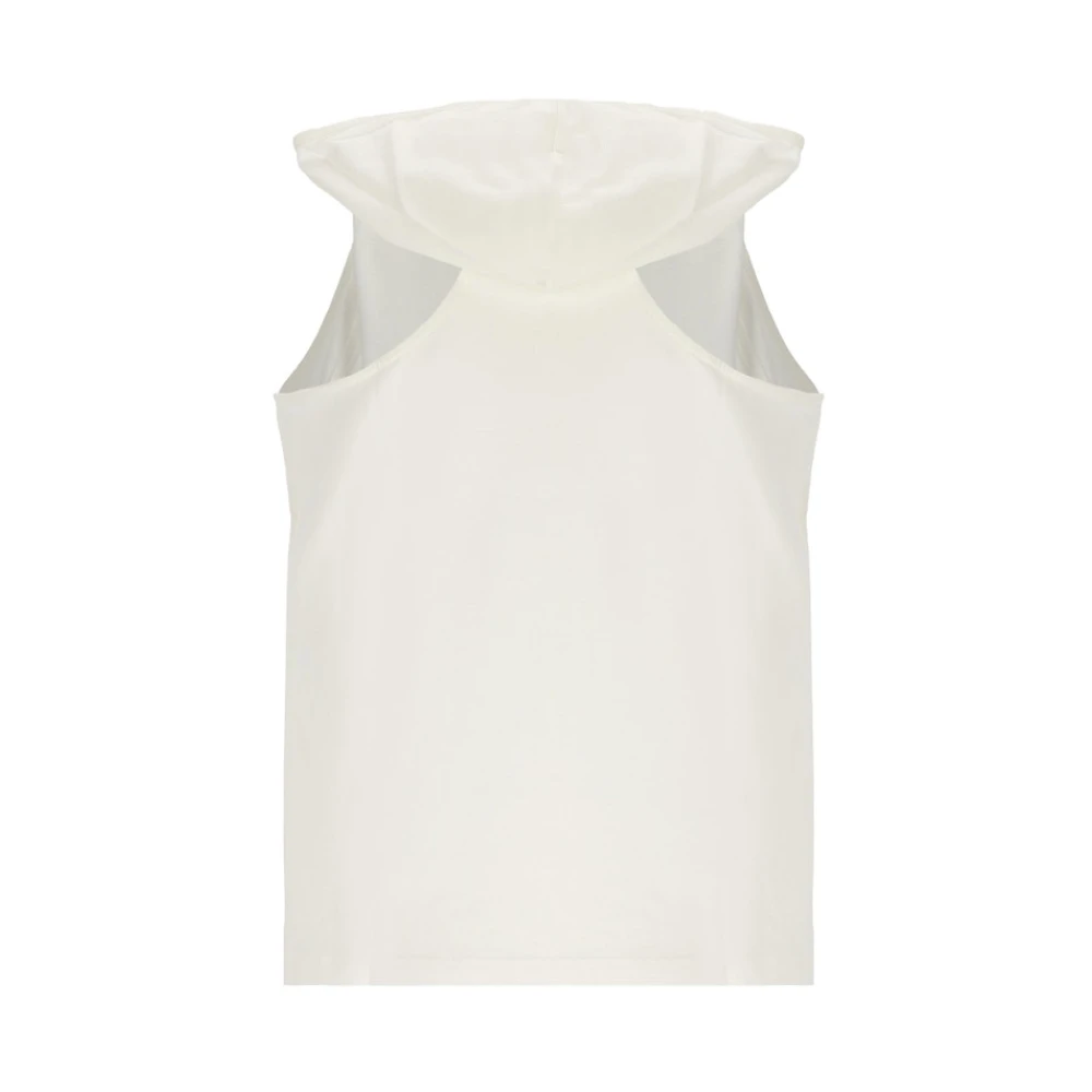 Courrèges Witte Hooded Tanktop met Logo White Dames