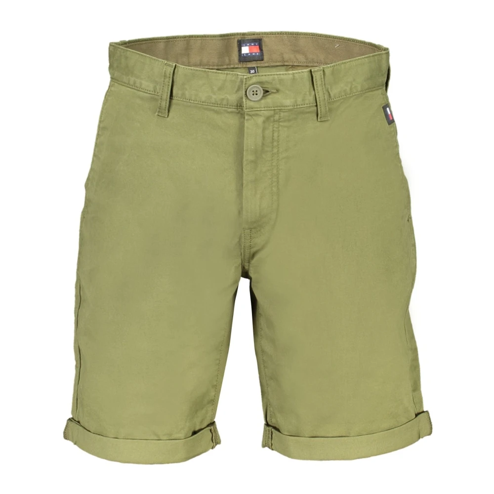 Tommy Hilfiger Groene Heren Shorts Slim Fit Geborduurd Green Heren