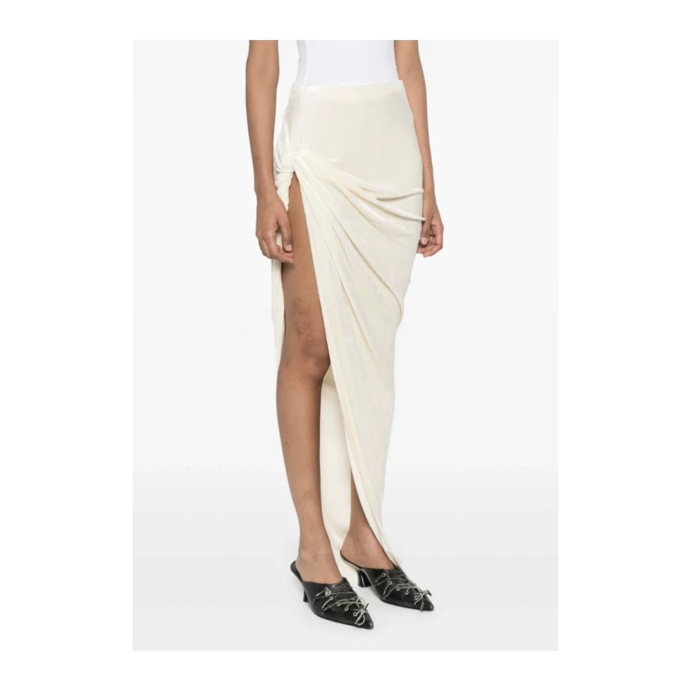 Rick Owens Champagne Twist Rok White Dames