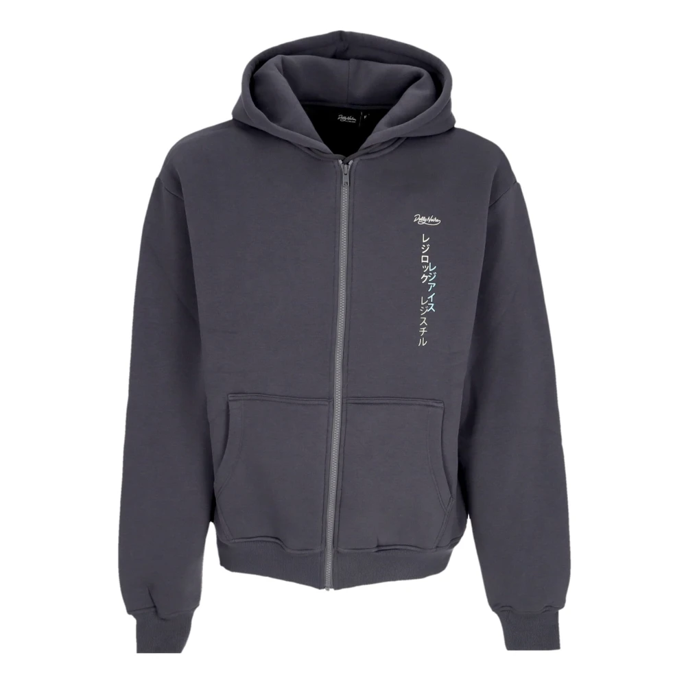 Dolly Noire Men's Green Zip-Throughs, S, Regi Zip Hoodie