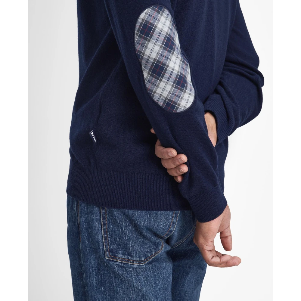 Barbour Blauwe Crew Neck Sweater Marlow Blue Heren