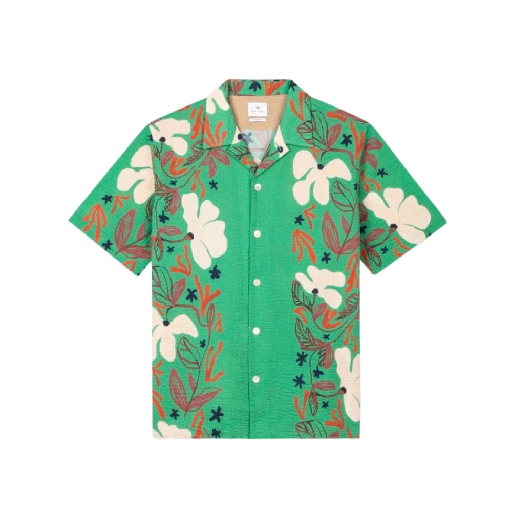 PS By Paul Smith Levendig Groen Sea Floral Overhemd Green Heren