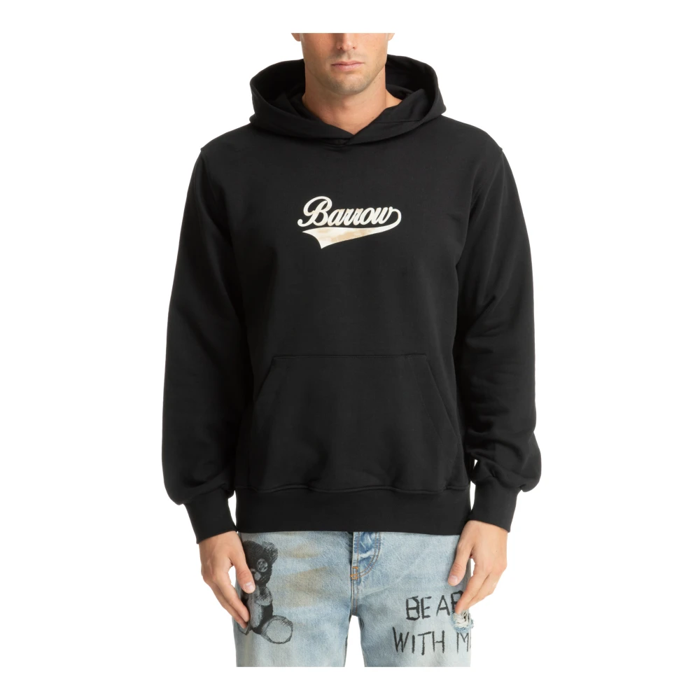 Barrow Hoodie met patroonlogo Black Heren