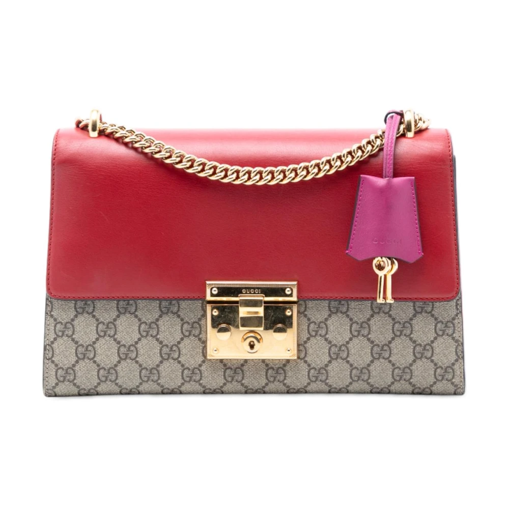Gucci Vintage Women's Brown Pre-Owned Padlock Chain Shoulder Bag