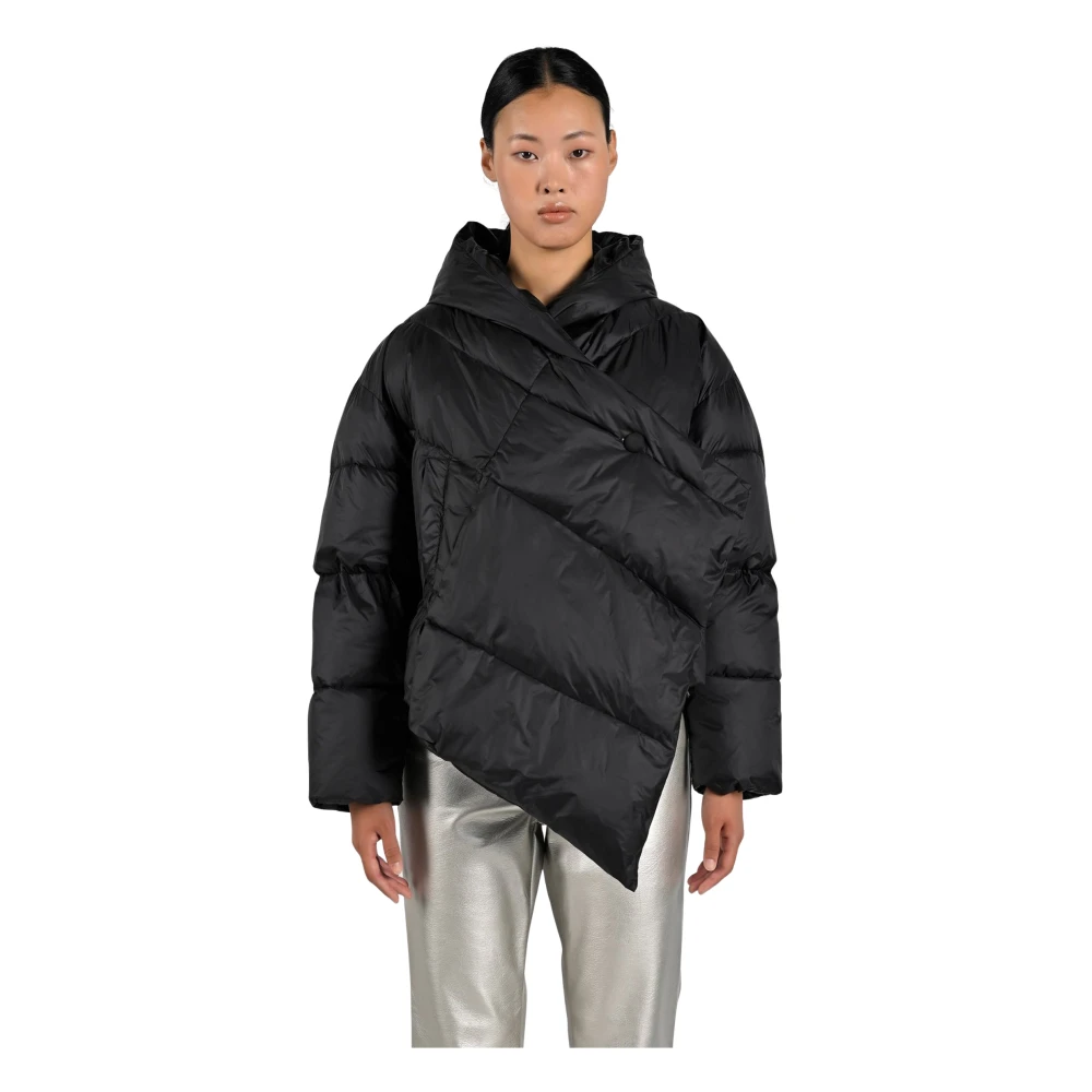Canadian Classics Zwarte Nylon Satijnen Jas Black Dames