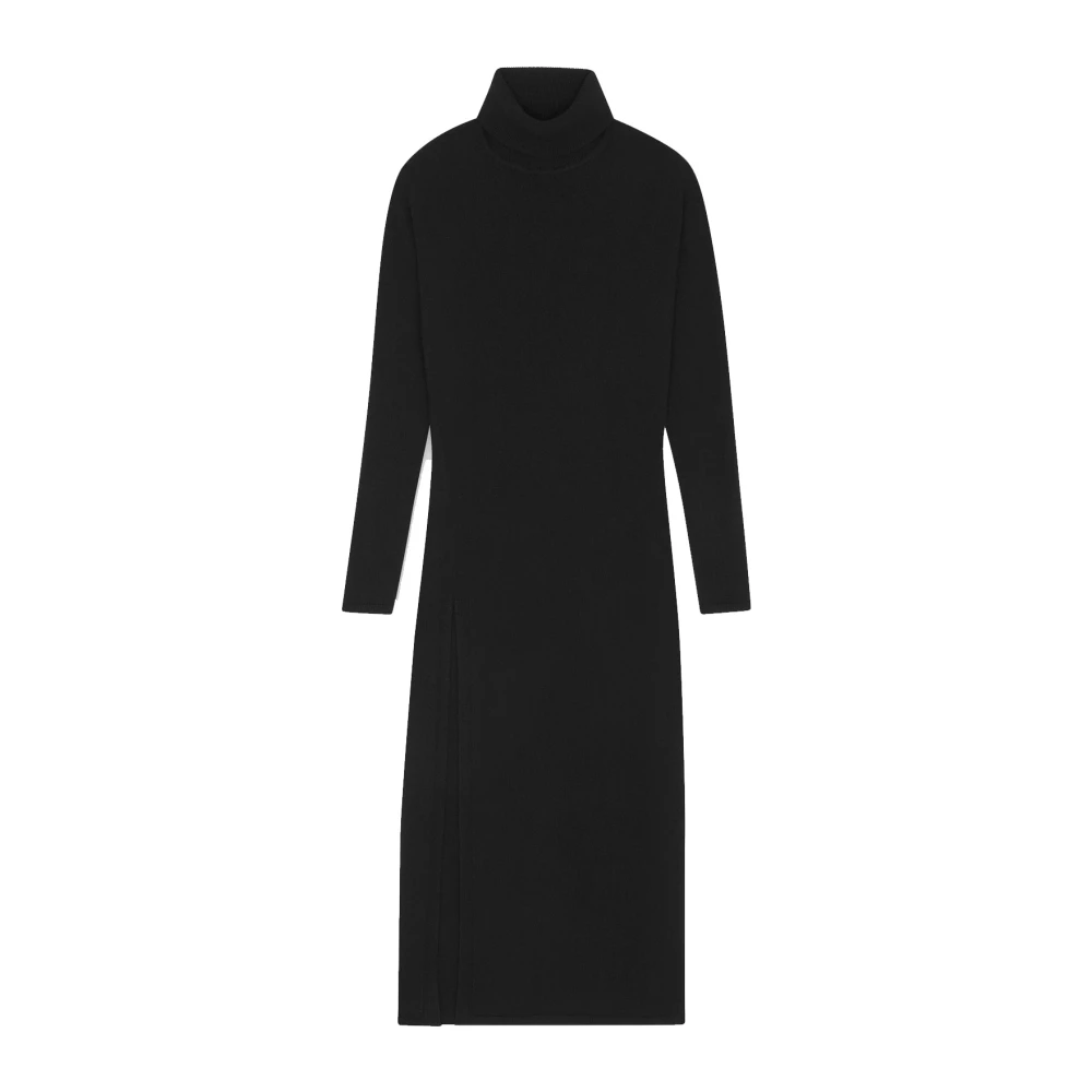 Saint Laurent Zwarte Kasjmier Jurk Luxe Mode Black Dames