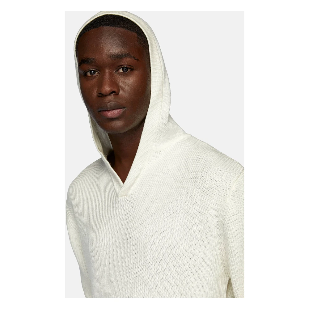 Boggi Milano V-hals Hoodie Brown Heren