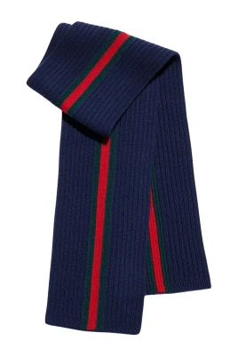 Ribbstickad ullscarf med Web
