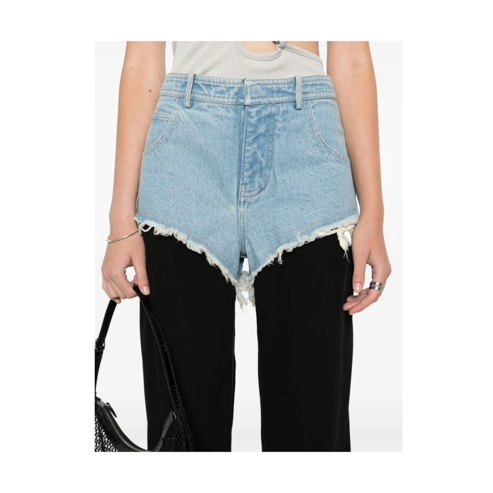 Christopher Esber Gelaagde denim broek met rafeldetails Black Dames