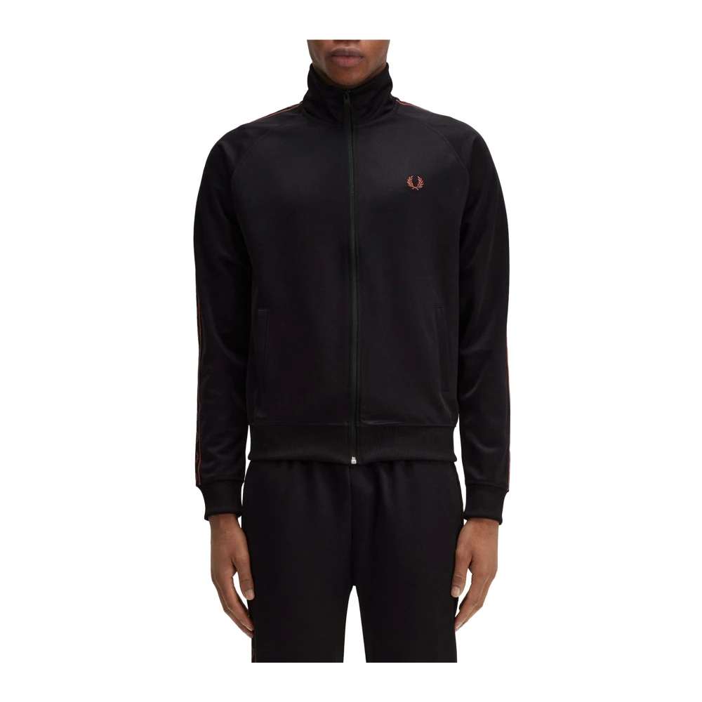 Fred Perry Heren Contrast Tape Sweatshirt Black Heren