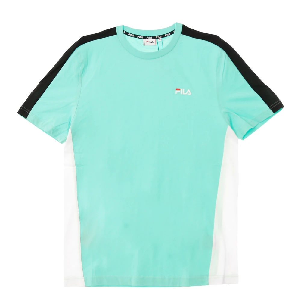 Fila Kleurrijke Banden Crewneck T-shirt Groen Wit Zwart Green Heren