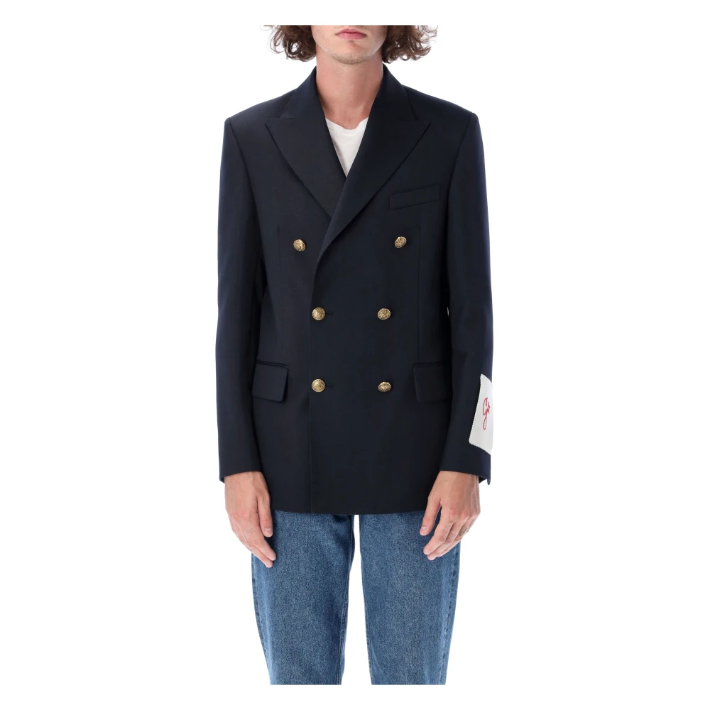 Golden Goose Double-Breasted Dave Blazer Blue Heren