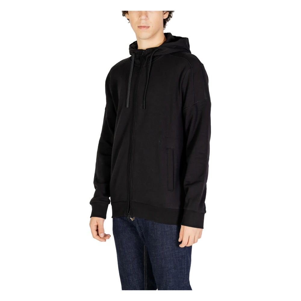 Emporio Armani EA7 Zwarte Zip-Up Hoodie Black Heren