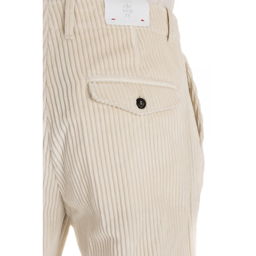 Eleventy Wijde Corduroy Broek Beige Heren