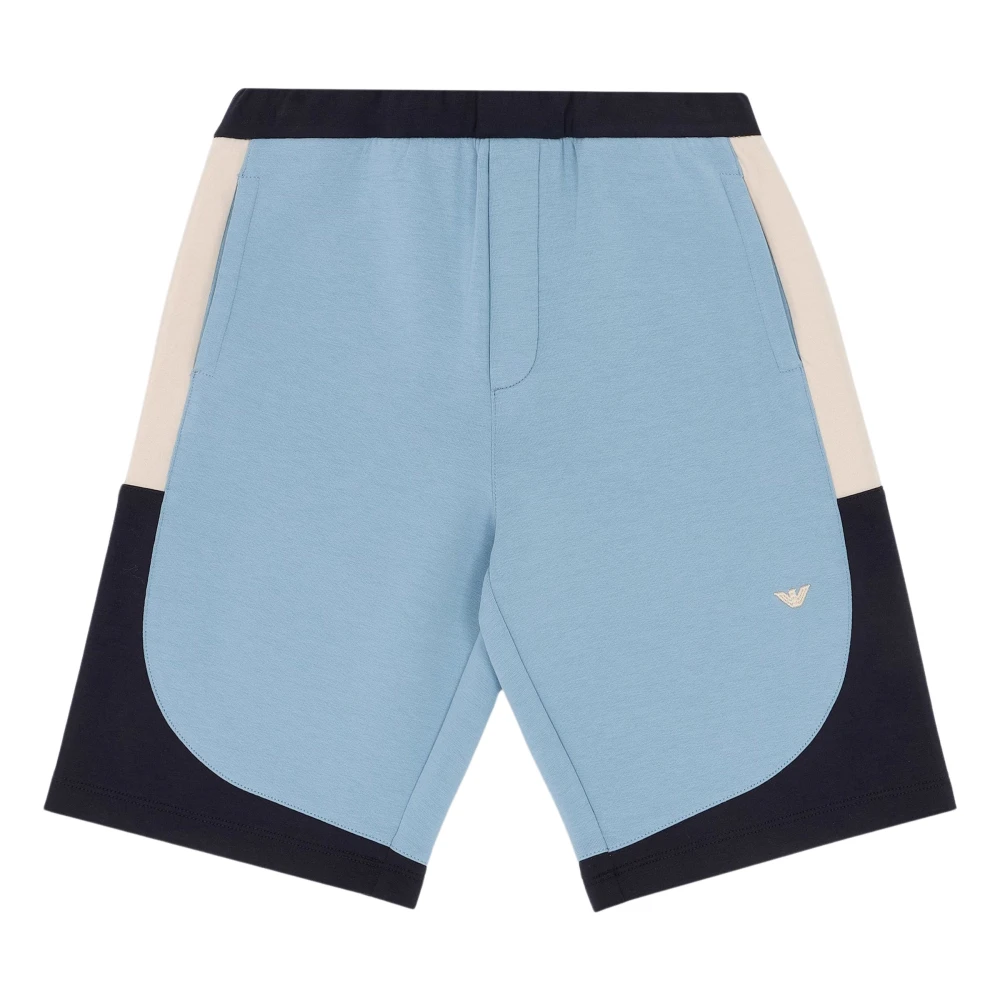 Emporio Armani Boys Blue Shorts, 12 Y, Colourblock Mountain Spring Shorts